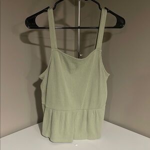 Sage Green Ribbed Tank Top